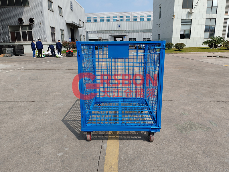 【視頻】藍(lán)色移動金屬周轉(zhuǎn)箱料框